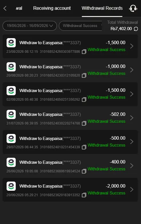 p999 real withdraws